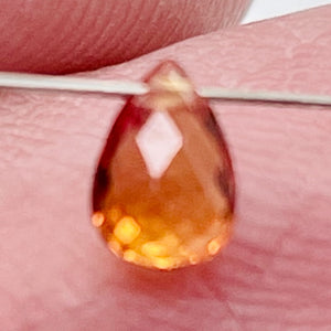 Sapphire, Faceted Padparadscha .47ct Briolette | 5x3.5mm | Orange | 1 Bead |