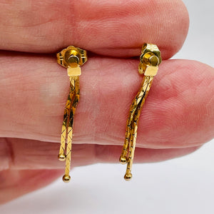 14K Gold Chain Drop Dangle Earrings | 1" Long | Gold | 1 Pair |