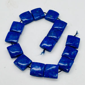 Lapis Lazuli Square | 13x13x5mm | Blue Silver | 5 Half Strand
