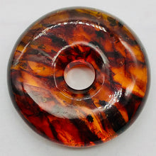 Load image into Gallery viewer, Amber 7mm Center Hole Donut Pendant Bead | 2 1/4x7/8&quot; | Red | 1 each |
