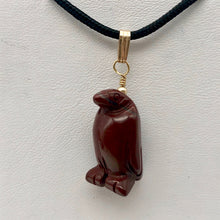 Load image into Gallery viewer, March of The Penguins Jasper Carved Bead &amp; 14Kgf Pendant| 1 3/8&quot; Long| Red | - PremiumBead Alternate Image 7
