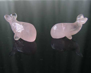 Splash 2 Rose Quartz Whale Beads | 20x13x11mm | Pink - PremiumBead Primary Image 1