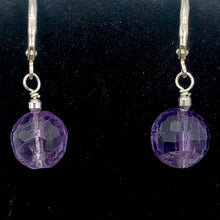 Load image into Gallery viewer, Faceted 10mm Amethyst 925 Sterling Silver Drop/Dangle Lever Back Earrings - PremiumBead Alternate Image 6
