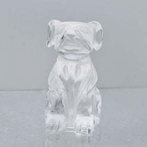 Quartz Hound Puppy Dog Carving | 40x32x22mm | Clear | 1 Figurine |