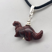 Load image into Gallery viewer, Brecciated Jasper Diplodocus Dinosaur with Silver Pendant 509259BJS | 25x11.5x7.5mm (Diplodocus), 5.5mm (Bail Opening), 7/8&quot; (Long) | Red - PremiumBead Alternate Image 11
