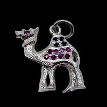 Load image into Gallery viewer, Camel Sterling Silver Ruby Emerald Pendant | 1&quot; Long | Silver | 1 Pendant
