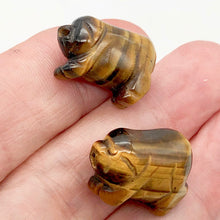 Load image into Gallery viewer, Piggies Hand Carved Tigereye Pig Bead Strand | 25x19x12mm | Golden Brown

