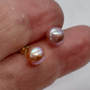 Fresh Water Pearl 14K Gold Stud Earrings | 1/4 inch | Lavender | 1 Pair |