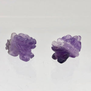 Powerful 2 Amethyst Carved Winged Dragon Beads | 21x14x9mm | Purple - PremiumBead Primary Image 1