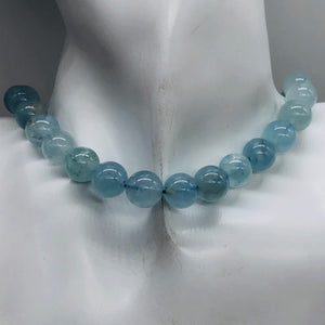 Aquamarine Half Strand Round | 11 mm | Aqua | 17 Beads |