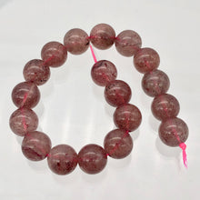Load image into Gallery viewer, Strawberry Quartz w/Hematite Half Strand | 11mm | Strawberry lilac | 18 Bead(s)
