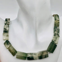 Load image into Gallery viewer, Natural graduated Green Rutilated Quartz rectangular bead strand - PremiumBead Primary Image 1
