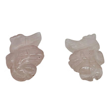 Load image into Gallery viewer, 2 Rose Quartz Carved Seahorse Beads | 35x19x5mm | Pink
