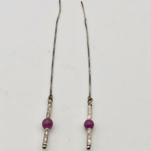 Load image into Gallery viewer, Designer Pink Sapphire and Silver Threader Earrings 306537 - PremiumBead Alternate Image 2
