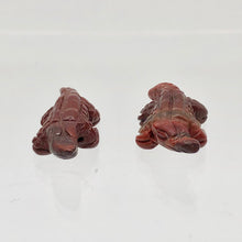Load image into Gallery viewer, Red Gators 2 Carved Jasper Alligator Beads | 28x11x7mm | Red - PremiumBead Alternate Image 4
