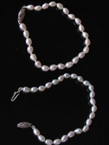 Creamy White Fresh Water Pearl & Sterling Silver 7" Bracelet 9916C - PremiumBead Alternate Image 2
