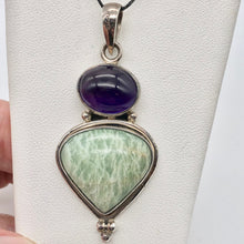 Load image into Gallery viewer, Alluring Amethyst and Amazonite Sterling Silver Pendant 504106 - PremiumBead Alternate Image 4
