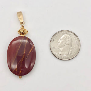 Fabulous Mookaite 30x20mm Oval 14k Gold Filled Pendant, 2 1/8 inches 506765D - PremiumBead Alternate Image 8