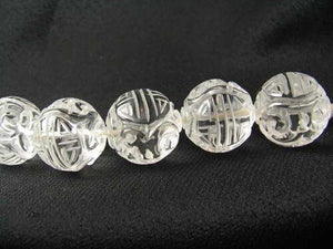 1 Unique Hand Carved Long Life Natural Quartz 19mm 10357A | 19mm | Clear - PremiumBead Alternate Image 3