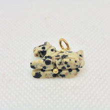 Load image into Gallery viewer, Dalmatian Stone Horse Pendant Necklace|Semi Precious Stone Jewelry|14k Pendant
