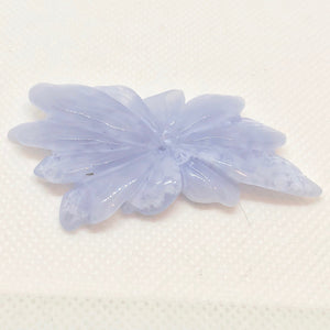 Carved Blue Chalcedony Flower Bead 45cts 009850O - PremiumBead Alternate Image 2