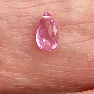 Natural Pink Sapphire Briolette Pendant Bead | 6x3x2mm | .43cts | 1 Bead |