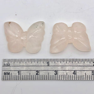 Flutter 2 Carved Rose Quartz Butterfly Beads | 21x17x5mm | Pink - PremiumBead Alternate Image 7