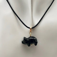 Load image into Gallery viewer, Black Obsidian Pig Pendant Necklace |Semi Precious Stone Jewelry|14k gf Pendant| - PremiumBead Alternate Image 12
