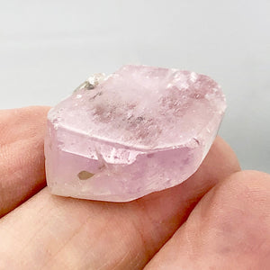 Kunzite Chatoyant Pink Crystal Pendant Bead | 34x24x10mm | 1 Bead |