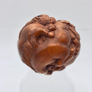 Carved & Signed Horse Sphere Boxwood Netsuke - PremiumBead Alternate Image 7