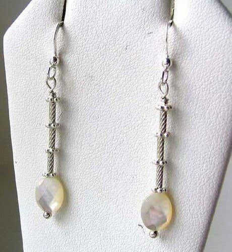 Delicious Mother of Pearl & Silver Earrings 8172 - PremiumBead Primary Image 1