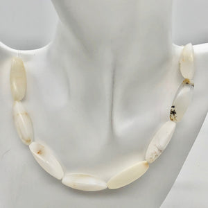 4 (Four) Pristine White Dendritic 28x10x10mm Opal Triangle cut Beads - PremiumBead Alternate Image 6