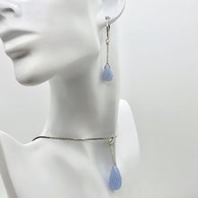 Load image into Gallery viewer, Blue Chalcedony Designer Sterling Silver Pendant and Earrings Jewelry Set
