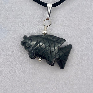 Hematite Koi Fish Pendant Necklace | Semi Precious Stone Jewelry|Silver Pendant - PremiumBead Alternate Image 5