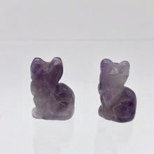 Load image into Gallery viewer, Adorable! 2 Amethyst Sitting Carved Cat Beads | 21x12x8mm | Purple - PremiumBead Alternate Image 3
