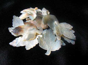 Stunning Carved White Shell Leaf Pendant Bead 8553A - PremiumBead Alternate Image 3