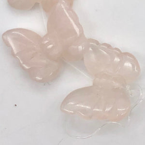 Flutter 2 Carved Rose Quartz Butterfly Beads | 21x17x5mm | Pink - PremiumBead Alternate Image 8