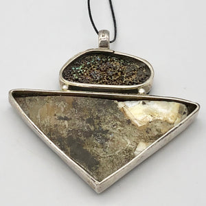 Mother of Pearl & Abalone Shell sterling silver Pendant - Glamorous! 504754 - PremiumBead Alternate Image 2