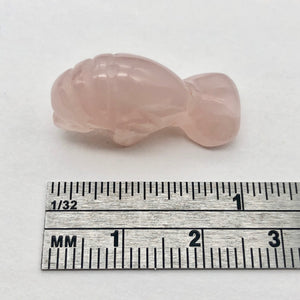 Grace Carved Icy Rose Quartz Manatee Figurine | 21x11x9mm | Pink - PremiumBead Alternate Image 4