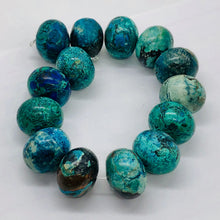 Load image into Gallery viewer, Premium! Chrysocolla 14mm Roundel Bead 8&quot; Strand 9651HS
