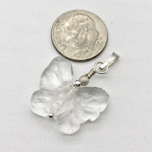 Load image into Gallery viewer, Flutter Carved Quartz Butterfly Sterling Silver Pendant | 1 1/4&quot; Long| Clear | - PremiumBead Alternate Image 6
