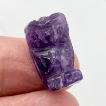 Load image into Gallery viewer, Hand-Carved Natural Amethyst Owl Bead Figurine | 21x12x9mm | Purple - PremiumBead Alternate Image 2
