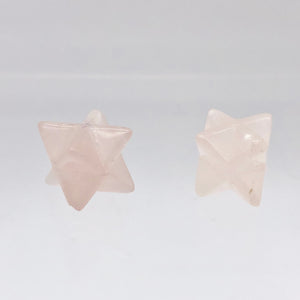 Kabbalah 2 Carved Rose Quartz Merkaba Star Beads | 25x15x15mm | Pink - PremiumBead Alternate Image 10