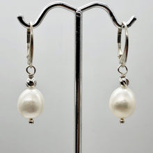 Load image into Gallery viewer, Pearl Dangle Sterling Silver Earrings | 1.38&quot; Long | Satiny White |
