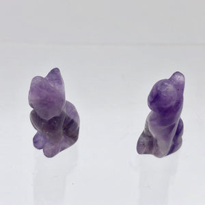 Adorable! 2 Amethyst Sitting Carved Cat Beads | 21x12x8mm | Purple - PremiumBead Alternate Image 10
