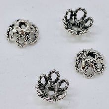 Load image into Gallery viewer, Intricate~ 2.3G Solid Sterling Silver Filigree 9x6mm Bead Caps 004037
