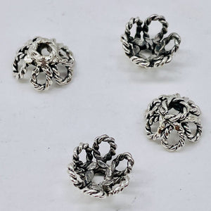 Intricate~ 2.3G Solid Sterling Silver Filigree 9x6mm Bead Caps 004037