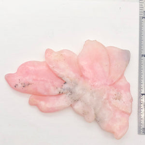 Hand Carved Pink Peruvian Opal Flower Semi Precious Stone Bead | 111.8cts | - PremiumBead Alternate Image 2