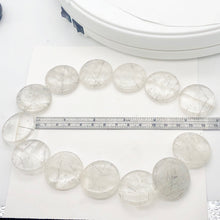 Load image into Gallery viewer, Tourmalated Quartz 30mm Disc Pendant 15" Strand 107652A
