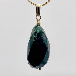 Hand Made Bloodstone Focal Pendant with 14K Gold Filled Findings | 1 1/2" Long